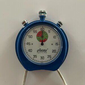 Vintage ARISTO APOLLO 412 Stop Watch Blue Swiss Made WORKING